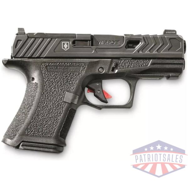 Shadow Systems CR920 War Poet Handgun 9mm Luger 10rd Magazines (2) 3.41 Barrel Black War Poet Slide Engraving with Night Sights Optic Ready