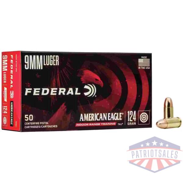 American Eagle IRT Handgun Ammunition 9mm Luger 124 gr. TMJ 1120 fps 50/ct