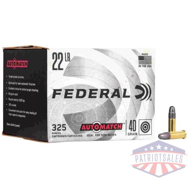 Federal AutoMatch Rimfire Ammunition .22 LR 40 gr. SLD 1200 fps 325/ct