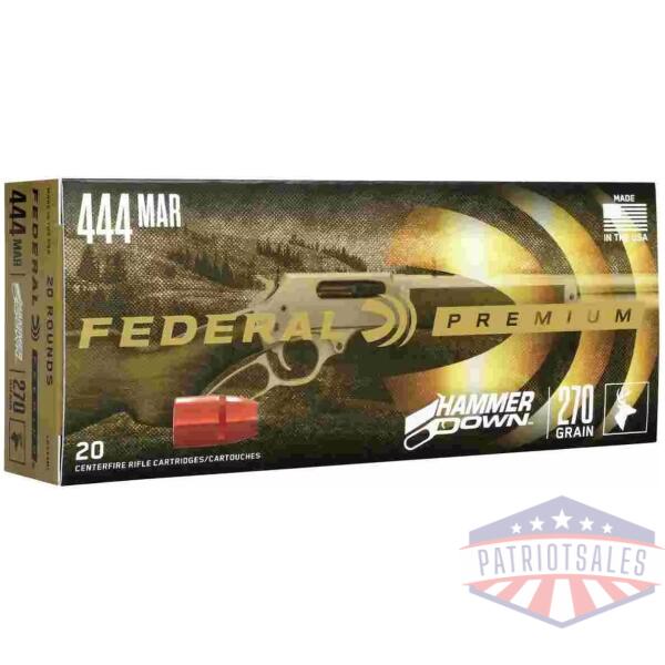 Federal HammerDown Rifle Ammunition .444 Marlin 270gr BSP 2250 fps 20/ct