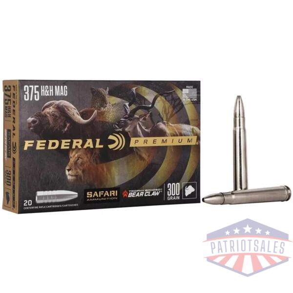 Federal Premium Cape-Shok Rifle Ammunition .375 H&H 300 gr TBBC 2400 fps - 20/ct