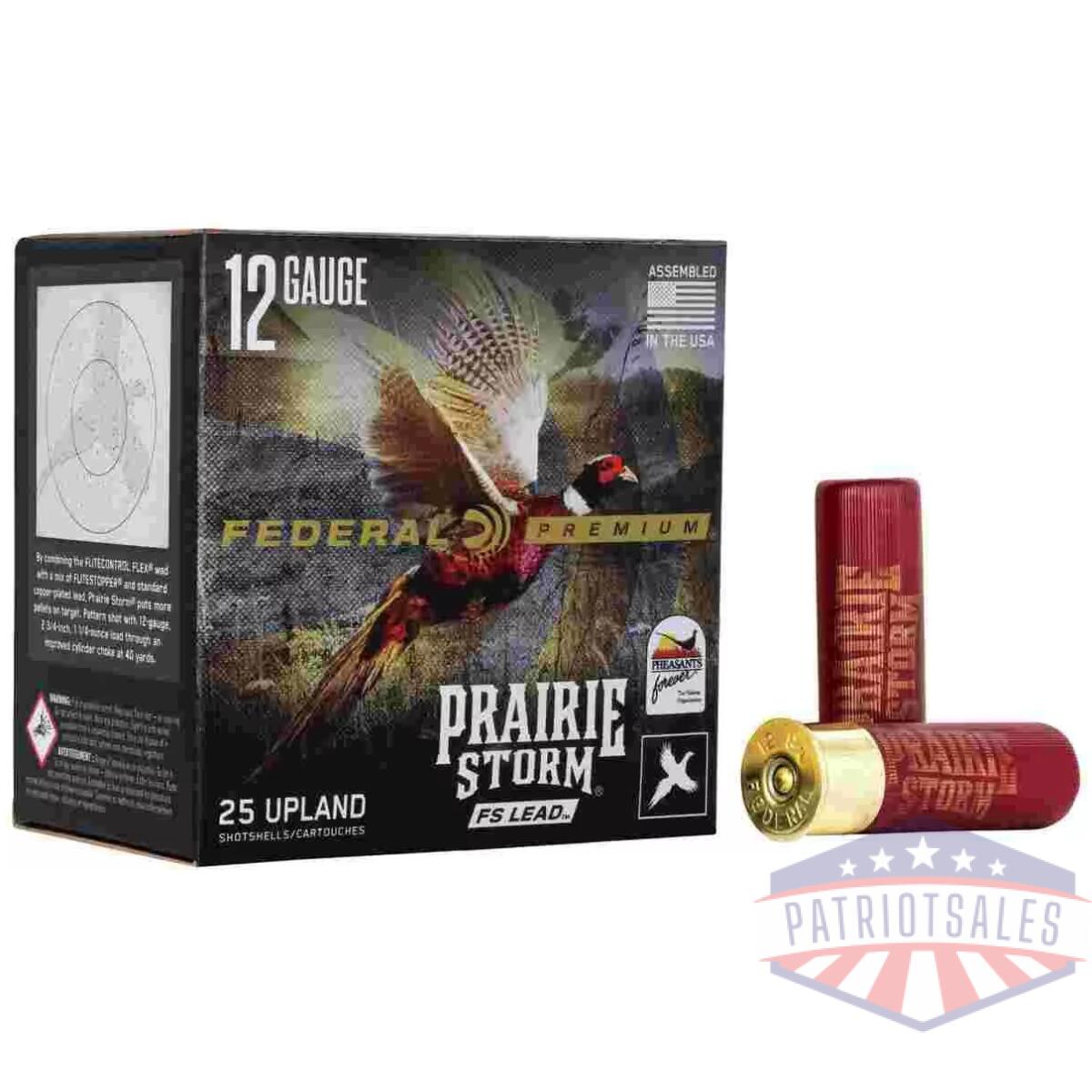 Federal prairie storm fs lead shotshells 12 ga 3" 1-5/8oz 1350 fps #5 25/ct - image 1