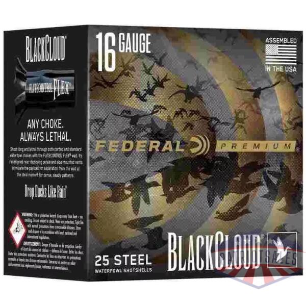 Federal Black Cloud Waterfowl Shotshells 16ga 2-3/4" 7/8oz 1450fps #2 25/ct