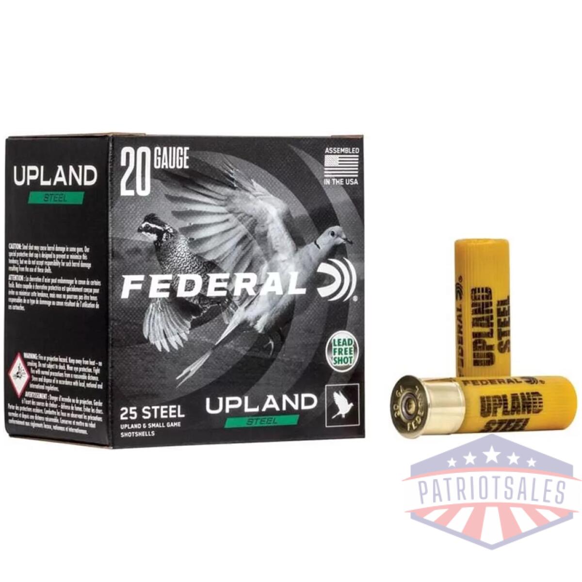 Federal upland steel shotshells 20ga 2-3/4" 7/8 oz 1500 fps #7. 5 25/ct - image 1