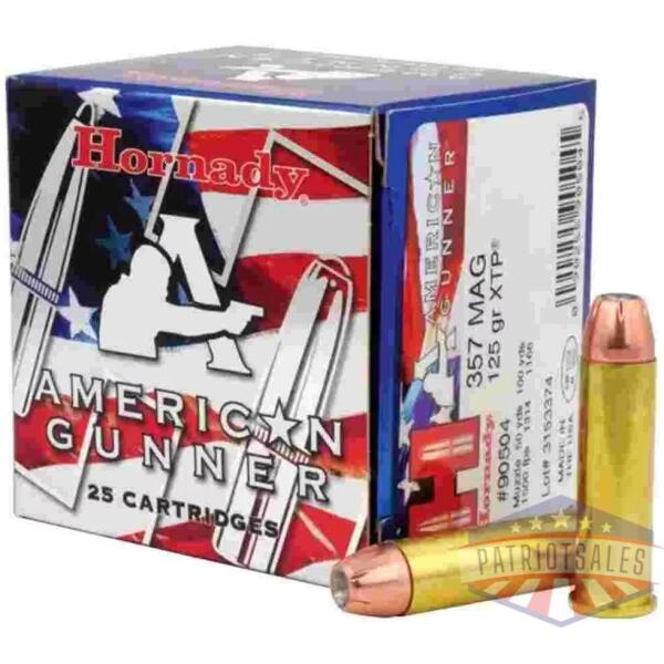 Hornady American Gunner Handgun Ammunition .357 Mag 125 gr XTP 1275 fps 25/ct