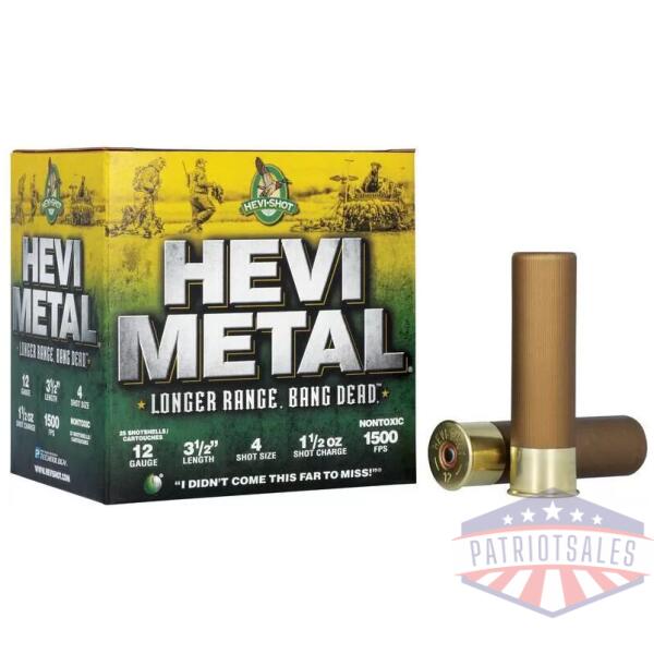 HEVI-Shot HEVI-Metal Longer Range Shotshell 12ga 3.5" 1-1/4 oz 1500 fps #4 25/ct