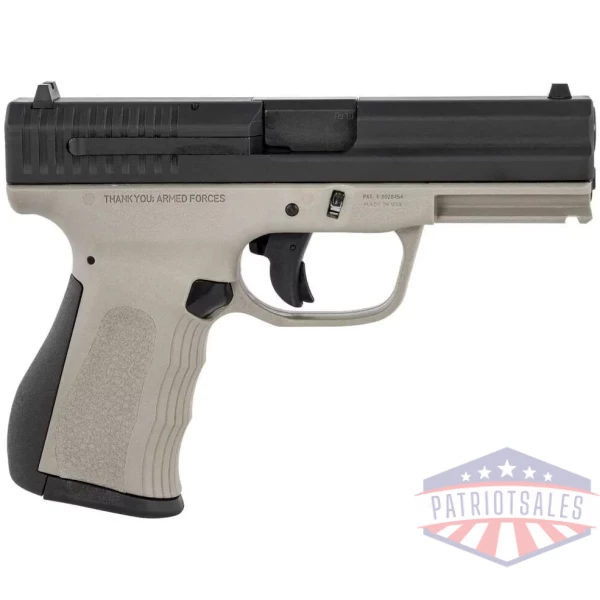 FMK Firearms 9C1G2 FAT Handgun 9mm 14/rd 4" Barrel Titanium Grey Grip with Black Slide