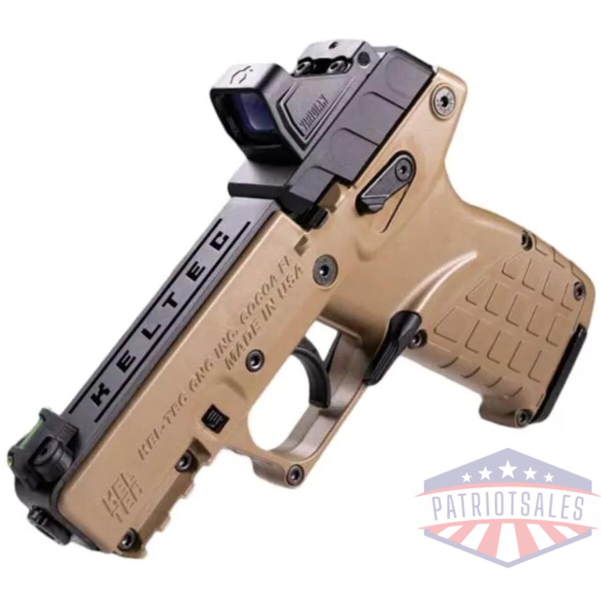 Kel-tec p17 handgun. 22 lr 16rd magazines (3) 3. 8" 1/2x28 threaded barrel tan with optic & holster - image 1