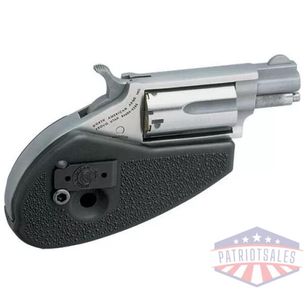 NAA 22MS HG Handgun .22 Mag 5rd Capacity 1.125" Barrel Silver with Black Holster Grip