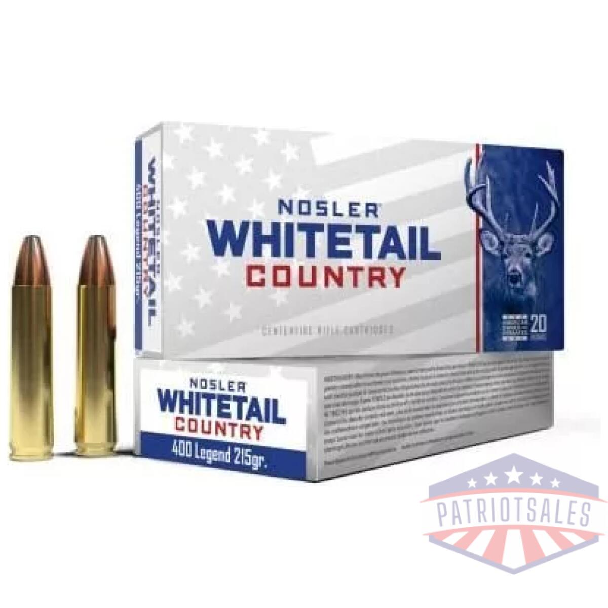 Nosler whitetail country rifle ammunition 400 legend 215gr jsp 20/ct - image 1