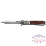 Smith & Wesson KT Unwavered Spring Assist Folding Knife 3-1/5" Dagger Blade Silver with Brown
