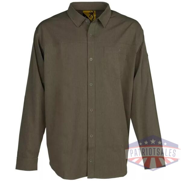 Browning Lightweight Button Down Long Sleeve Shirt Green S