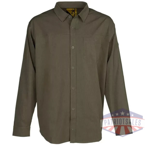 browning lightweight button down long sleeve shirt green s