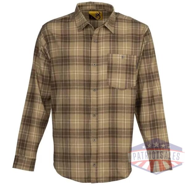 Browning Upland Flannel Long Sleeve Shirt Tan XL