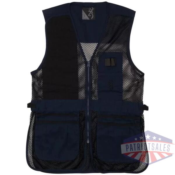 Browning Trapper Creek Mesh Shooting Vest Navy and Black S