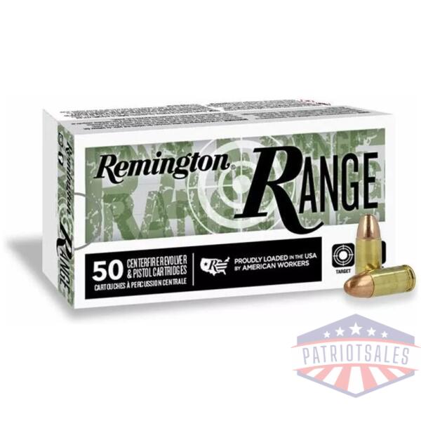 Remington Range Handgun Ammo 9mm Luger 124 gr FMJ 1110 fps 50/ct