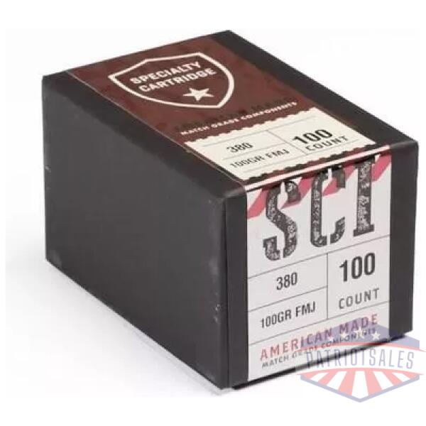 Atlanta Arms Specialty Cartridge .355 380 100GR FMJ Bullets 100/ct