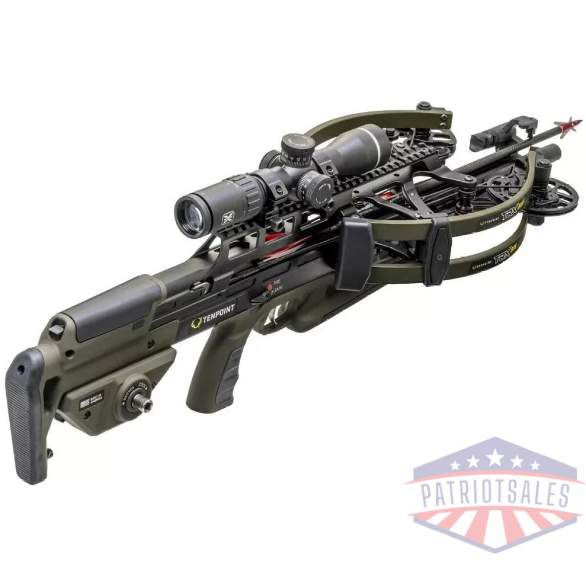 Tenpoint trx515 reverse draw crossbow acuslide maxx evo-x elite black scope moss green - image 1