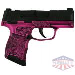 Sig Sauer P365 Exclusive "Pink Filigree" Handgun 9mm Luger 10rd Magazine(2) 3.1" Barrel Manual Safety X-RAY 3 Sights Optic Ready