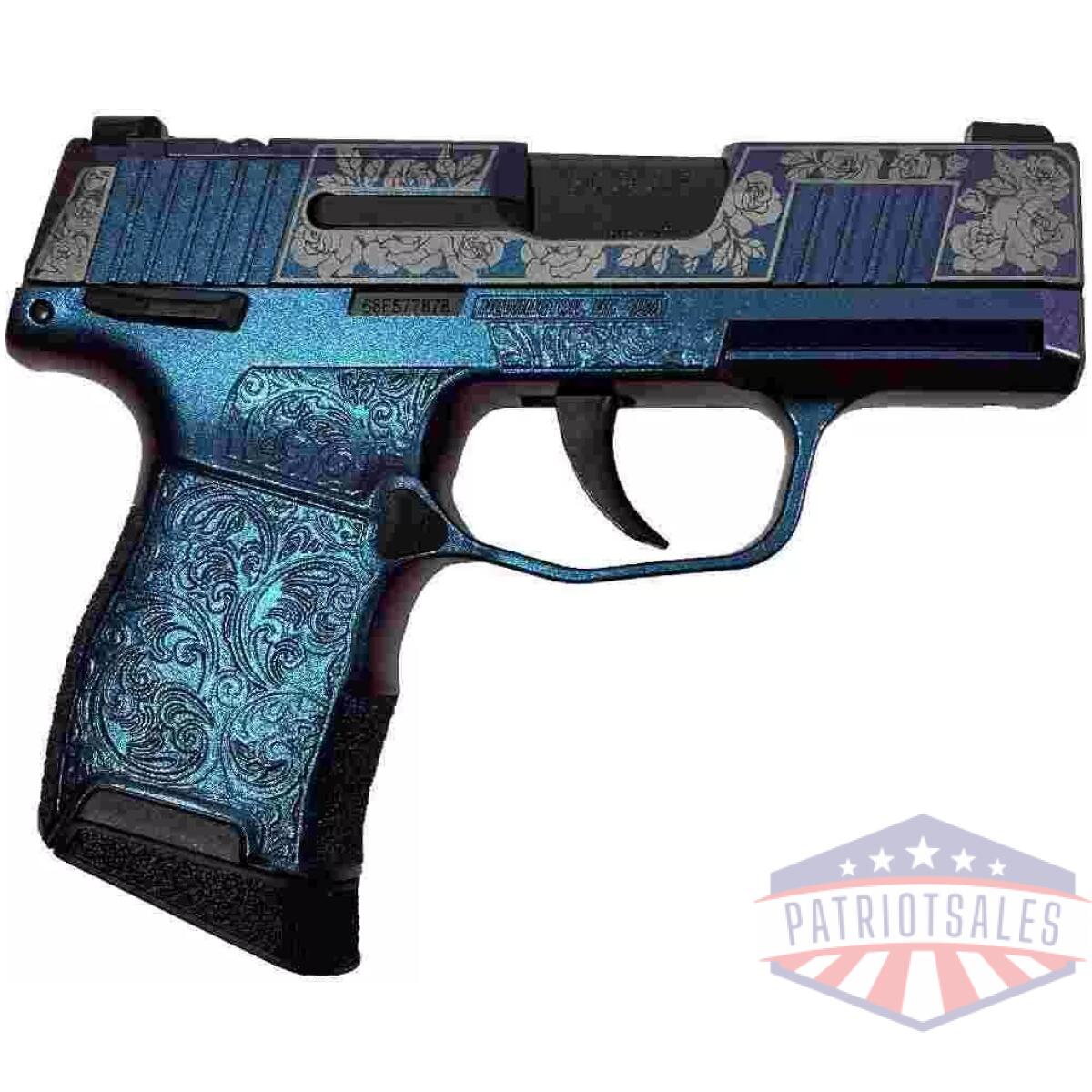 Sig sauer "guns & roses mongoose purple" p365 optic ready handgun 9mm luger 10rd magazines(2) 3. 1" barrel x-ray 3 sights manual safety - image 1
