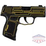 Sig Sauer P365 "Outlander Yellow Laser" Handgun 9mm Luger 10rd Magazines(2) 3.1" Black Barrel X-RAY 3 Sights Manual Safety