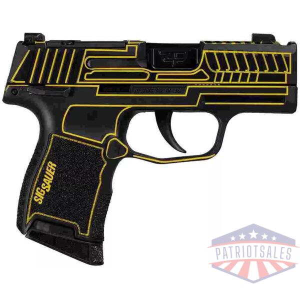 Sig Sauer P365 "Outlander Yellow Laser" Handgun 9mm Luger 10rd Magazines(2) 3.1" Black Barrel X-RAY 3 Sights Manual Safety