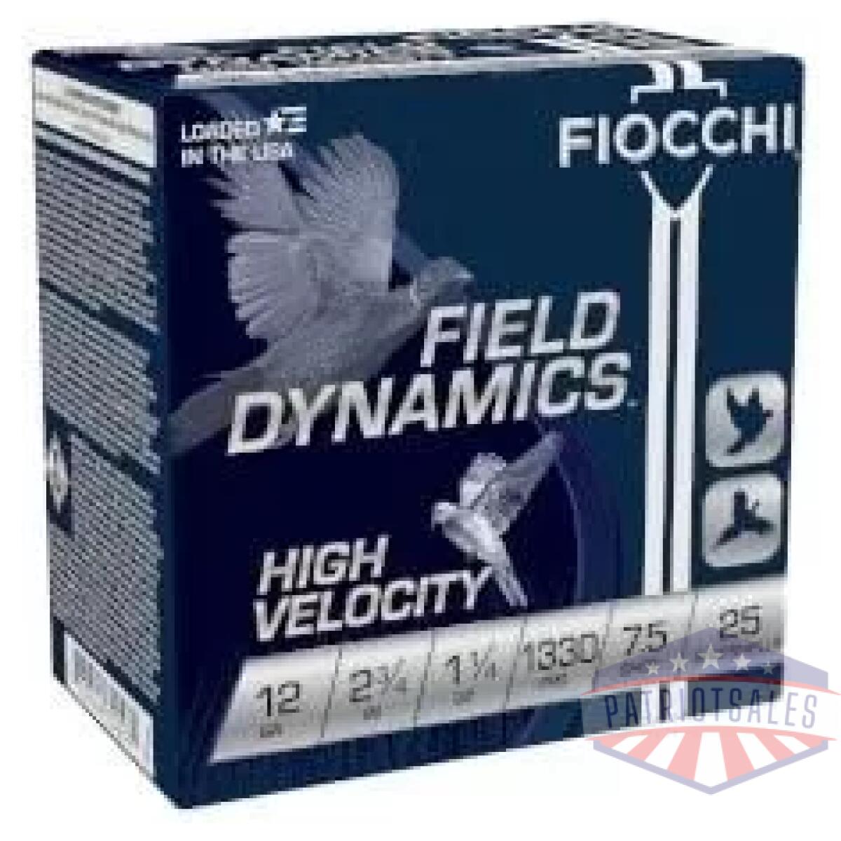 Fiocchi high velocity shotshells 12ga 2-3/4 1-1/4oz 1330 fps #7. 5 25/ct - image 1