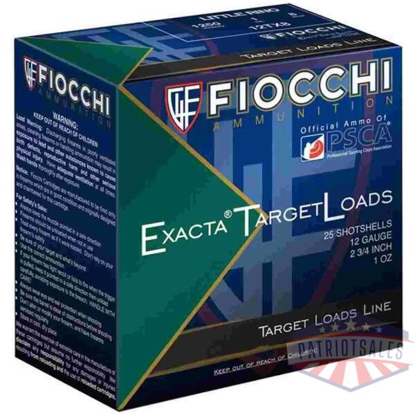 Fiocchi Little Rino Exacta Target 12ga 2-3/4" 1 oz 1250 fps #7.5 25/ct