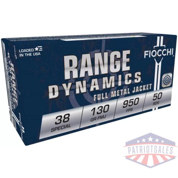 Fiocchi Pistol Shooting Dynamics Handgun Ammunition .38 Spl 130 gr FMJ 950 fps 50/box