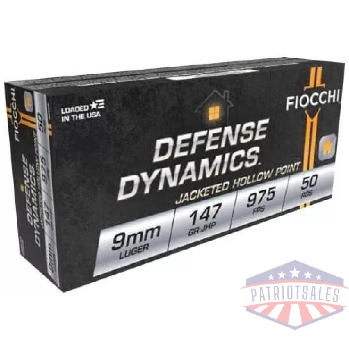 Fiocchi pistol shooting dynamics handgun ammunition 9mm luger 147 gr jhp 975 fps 50/ct - image 1