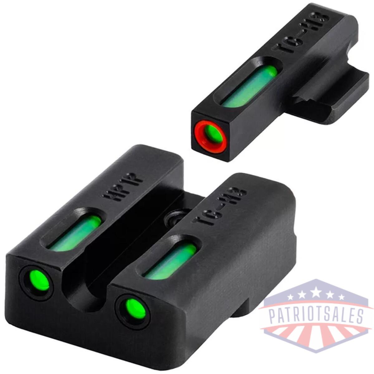 Truglo tfx pro handgun sights for canik tp9 set green with orange front green rear - image 1