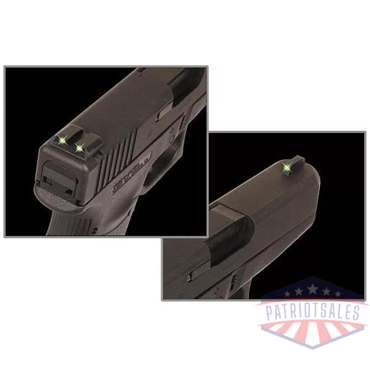 Truglo tritium night sights fits novak. 260/. 450 set - front green/rear green - image 1