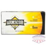 Armscor Handgun Ammunition 9mm Luger 147 gr FMJ 850 fps 50/ct