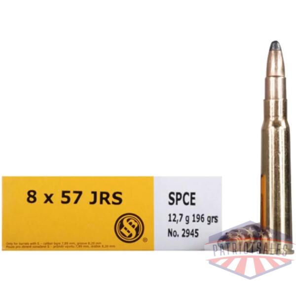 Sellier & Bellot Rifle Ammunition 8x57JRS 196 gr SPCE 2380 fps - 20/box