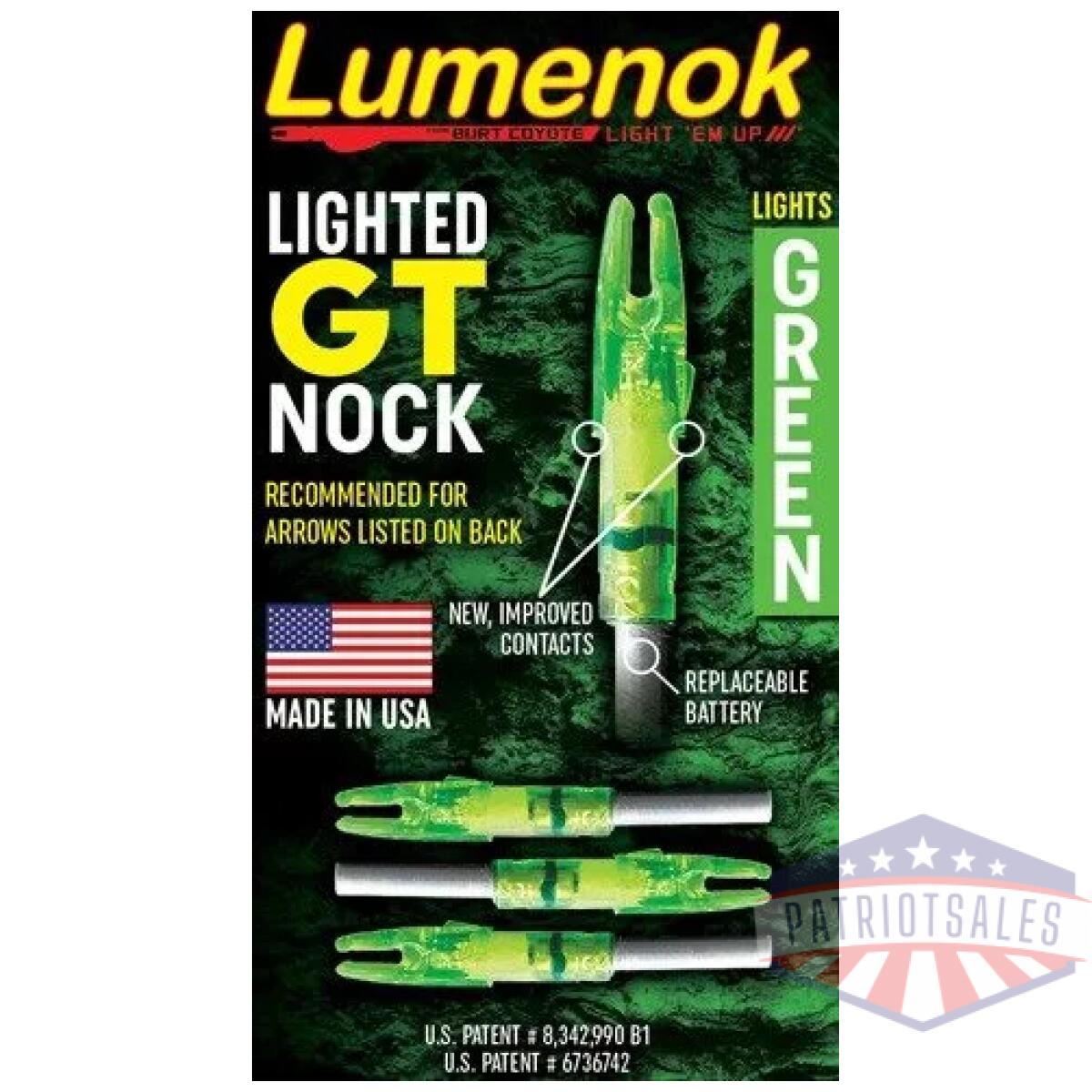 Lumenok lighted nock - gt-series green 3pk - image 2