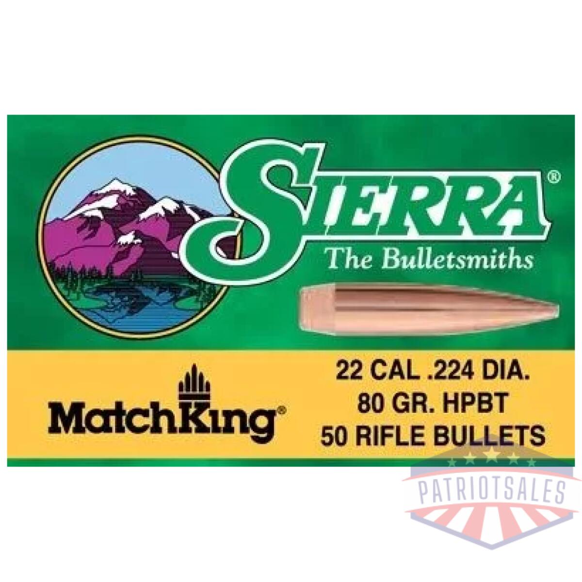 Sierra bullets. 22 cal. 224 - 80gr hpbt 50ct - image 2