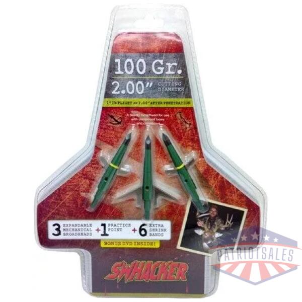 SWHACKER BROADHEAD 2-BLADE - 100GR 2" CUT 3/PK