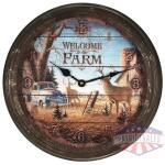 RIVERS EDGE DEER NOSTALGIC - METAL CLOCK 15"