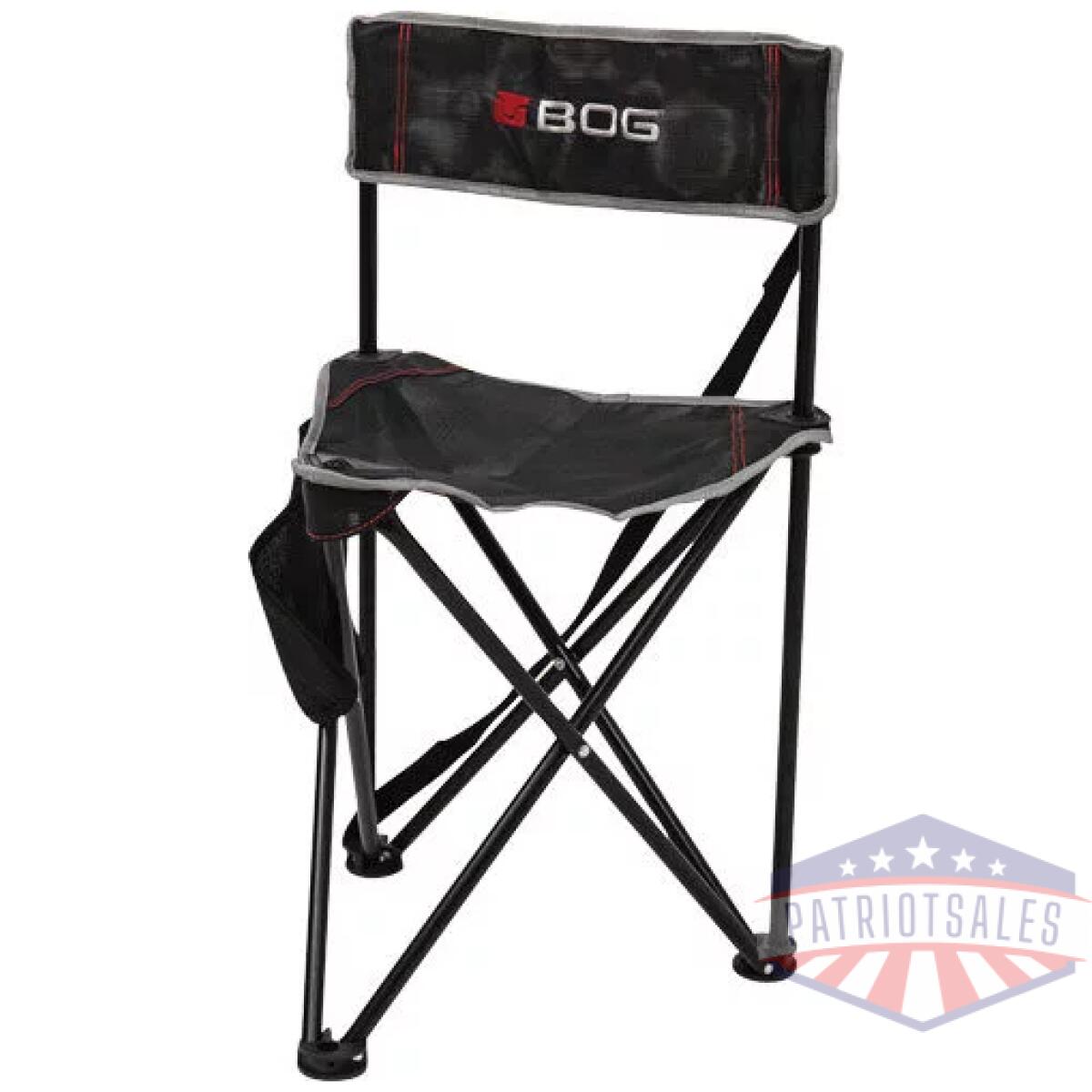 Bog ground blind tripod chair - black/grey w/carry strap - image 1
