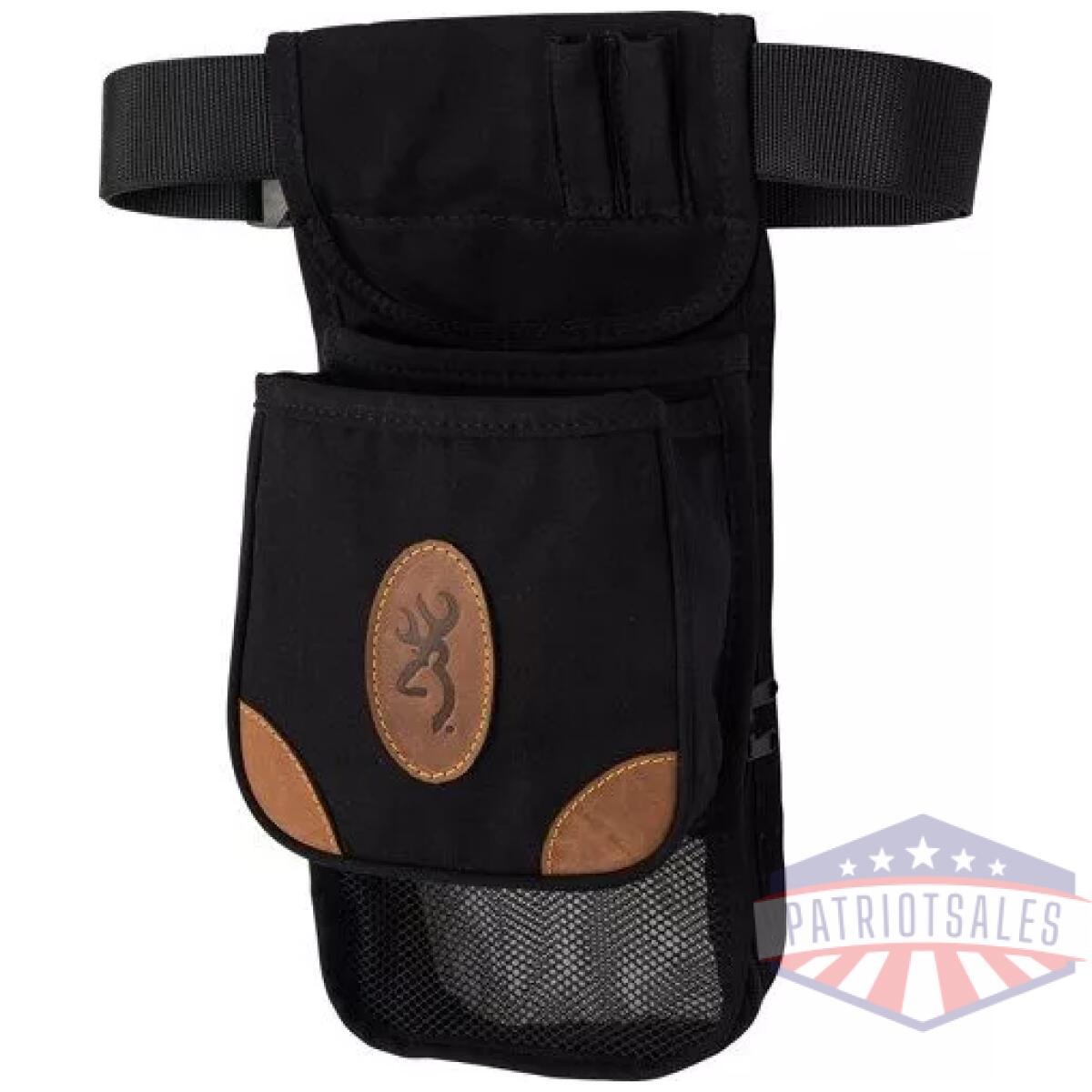 Browning lona canvas shell - pouch deluxe w/belt black/brwn - image 1