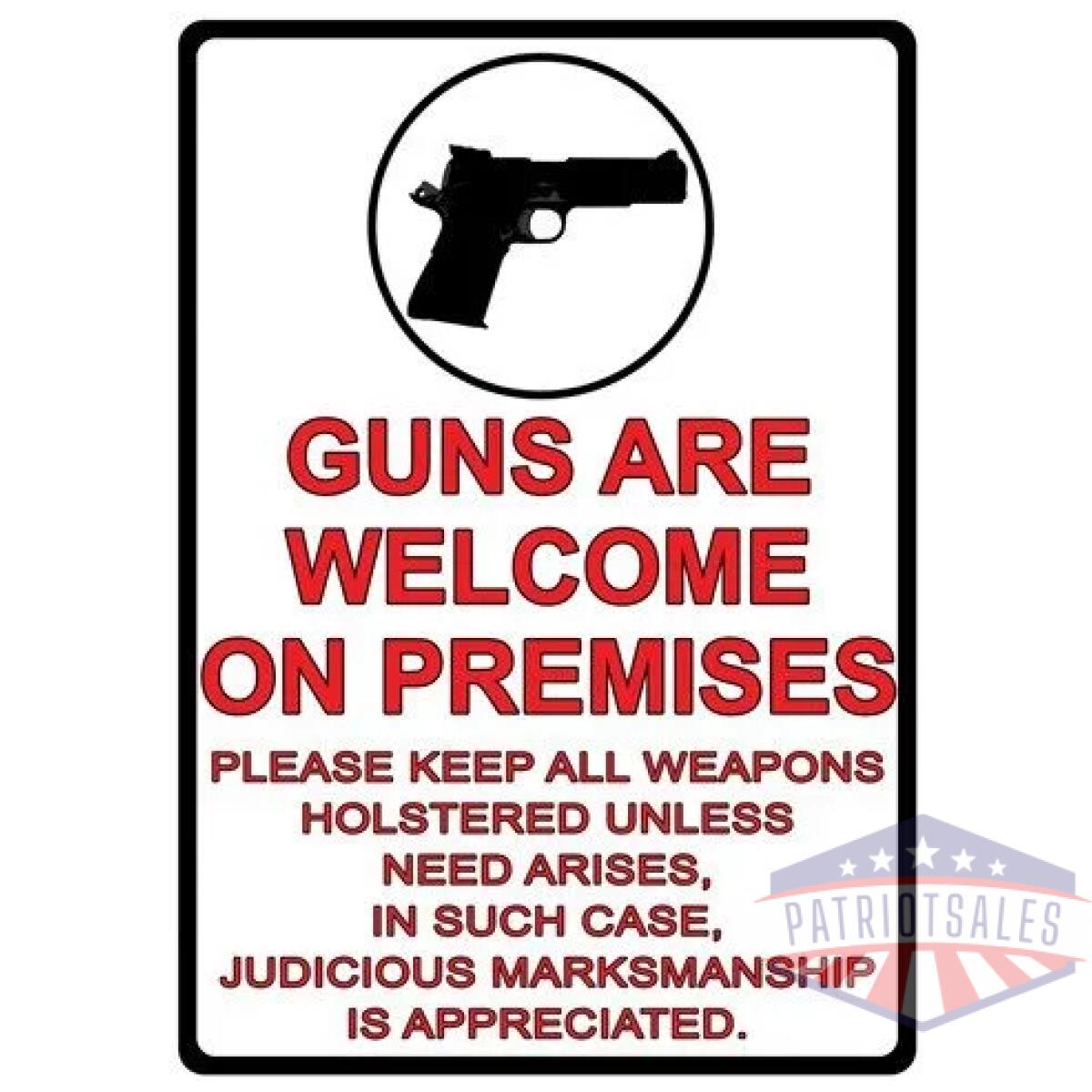 Rivers edge sign 12"x17" - "guns are welcome" - image 1
