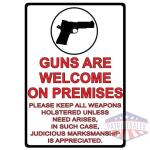 RIVERS EDGE SIGN 12"x17" - "GUNS ARE WELCOME"