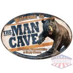 RIVERS EDGE MAN CAVE BEAR TIN - SIGN