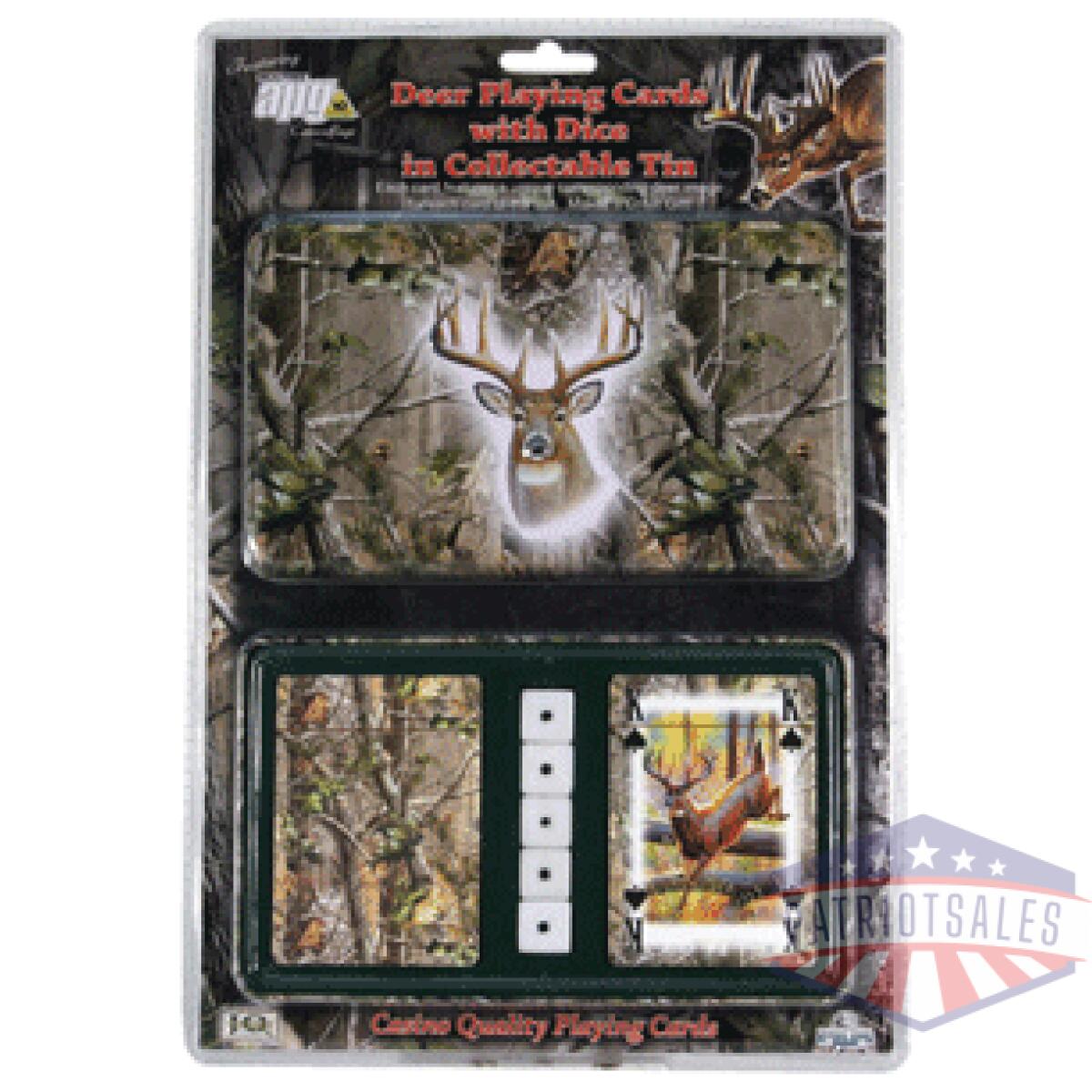 Rivers edge cards & dice tin - whitetail deer theme - image 1