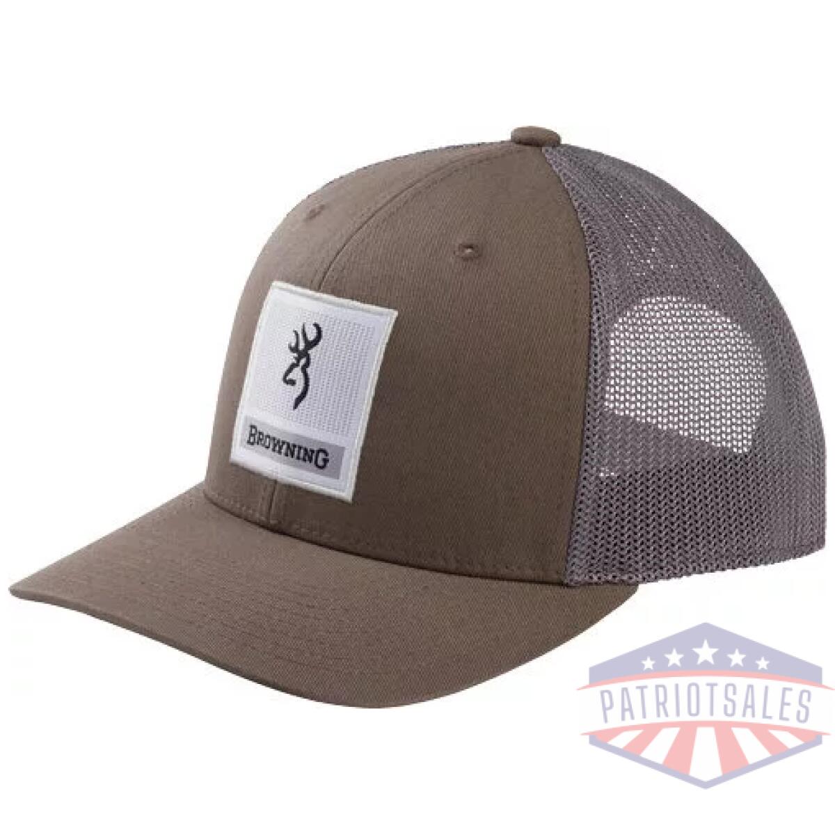 Browning cap prowler mesh snap - back sq bckmk patch pewtr osfm - image 1