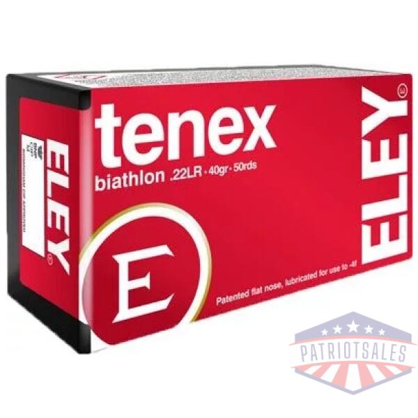 ELEY TENEX BIATHLON 22LR 40GR - FLAT NOSE 50RD 100BX/CS