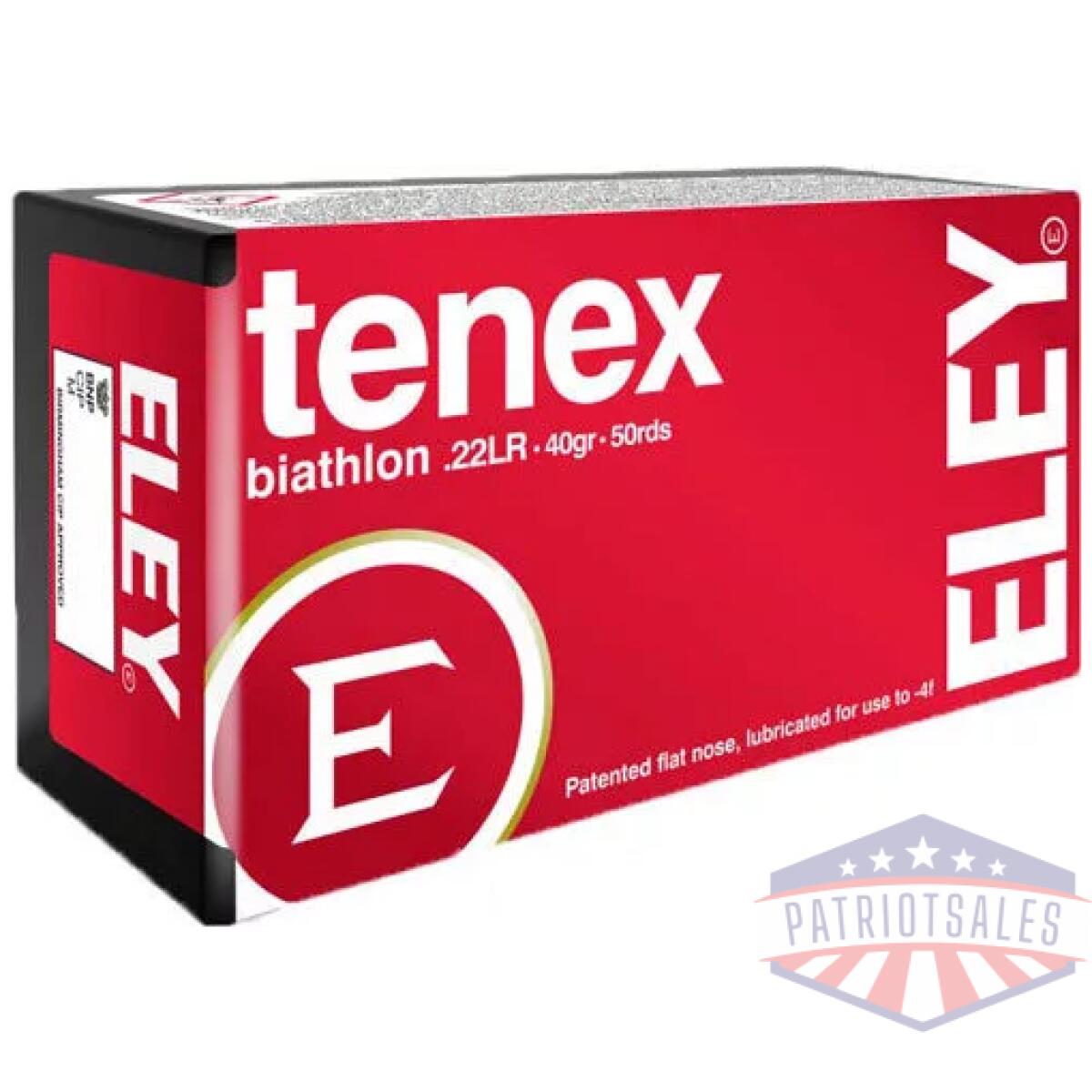 Eley tenex biathlon 22lr 40gr - flat nose 50rd 100bx/cs - image 2