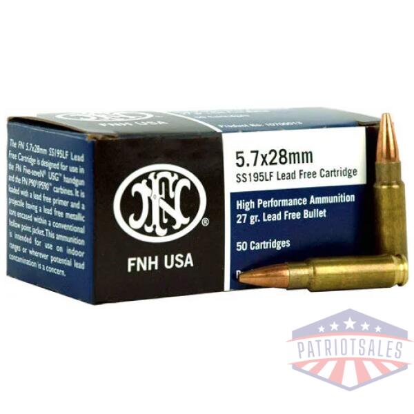FN 5.7X28 27GR LEAD FREE JHP - SS195LF 50RD 40BX/CS