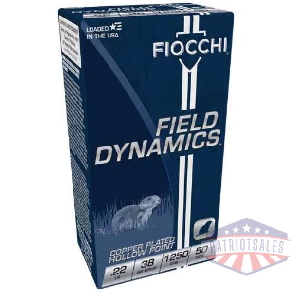 FIOCCHI 22LR 38GR JHP 1250FPS - 50RD 100BX/CS