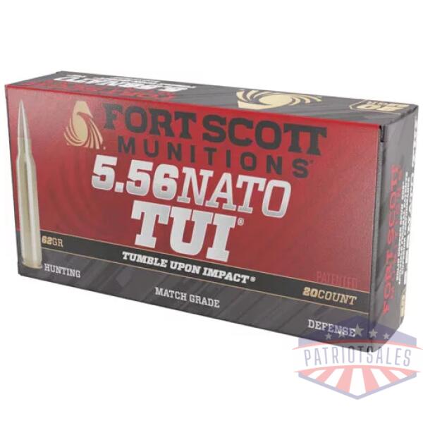 FORT SCOTT 5.56X45 62GR TUI - SOLID COPPER 20RD 25BX/CS